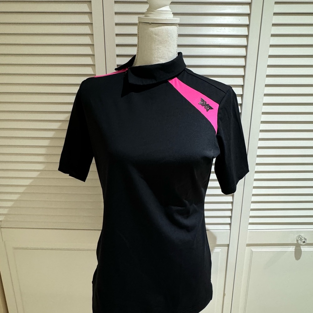 PXG Black Pink Golf Polo Top Size Small